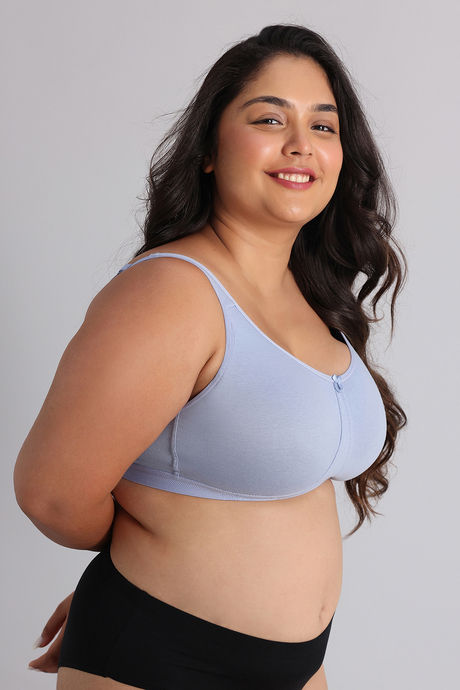 Zivame True Curv Double Layered Non Wired Full Coverage Minimiser Bra - Blue Blizzard — image 2